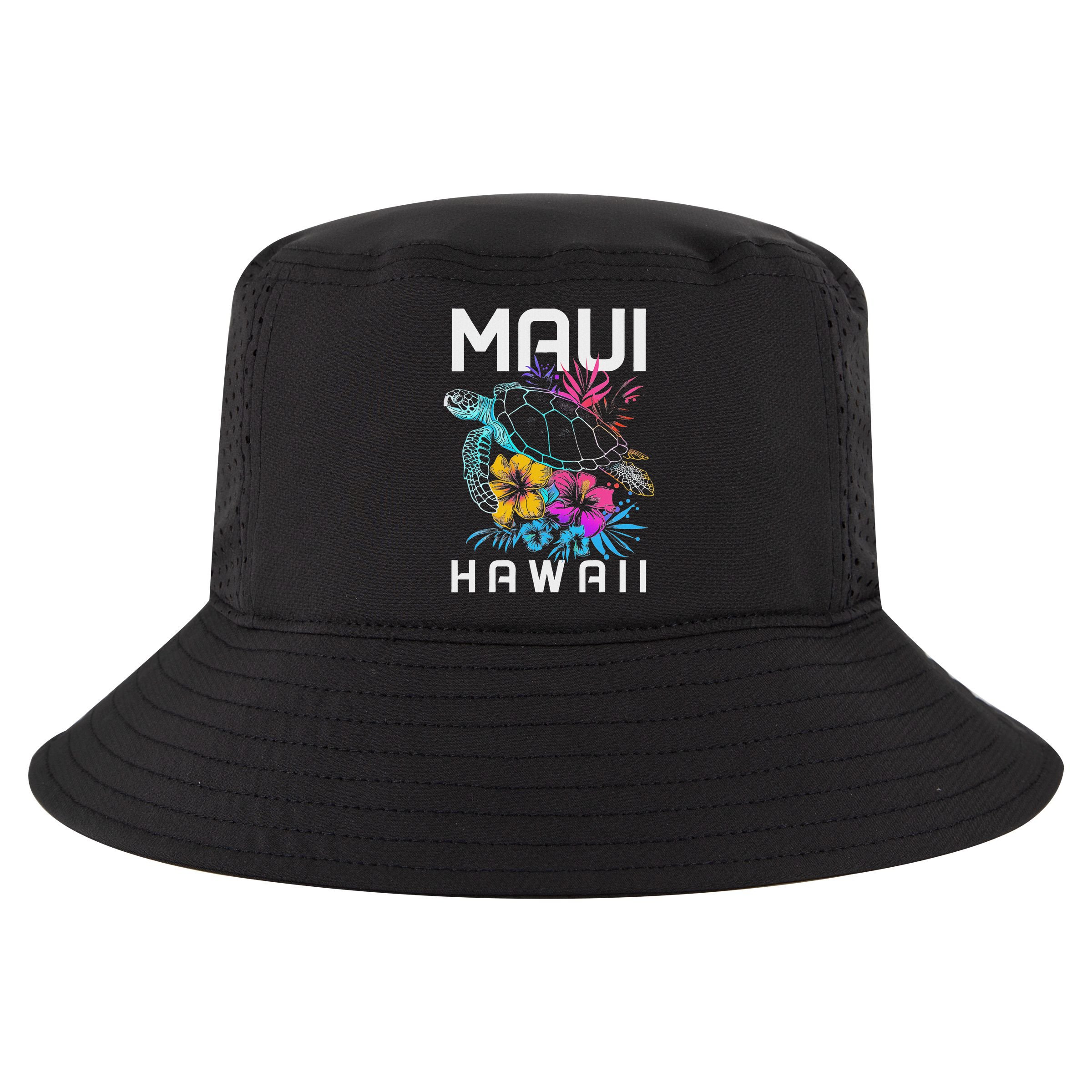 Maui Hawaii Sea Turtle Diving Flower Hawaii Souvenir Cool Comfort Performance Bucket Hat