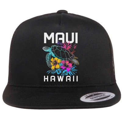 Maui Hawaii Sea Turtle Diving Flower Hawaii Souvenir Flatbill Hat