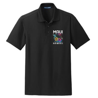 Maui Hawaii Sea Turtle Diving Flower Hawaii Souvenir Dry Zone Grid Polo