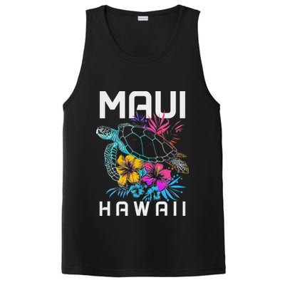 Maui Hawaii Sea Turtle Diving Flower Hawaii Souvenir PosiCharge Competitor Tank