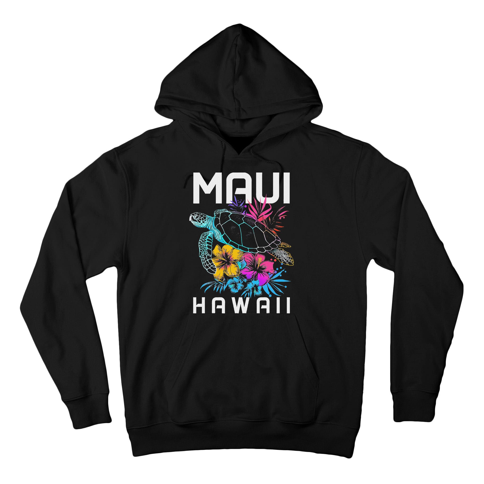 Maui Hawaii Sea Turtle Diving Flower Hawaii Souvenir Tall Hoodie