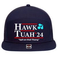 Meme Hawk Tuah 24 Spit On That Thang Gift 7 Panel Mesh Trucker Snapback Hat