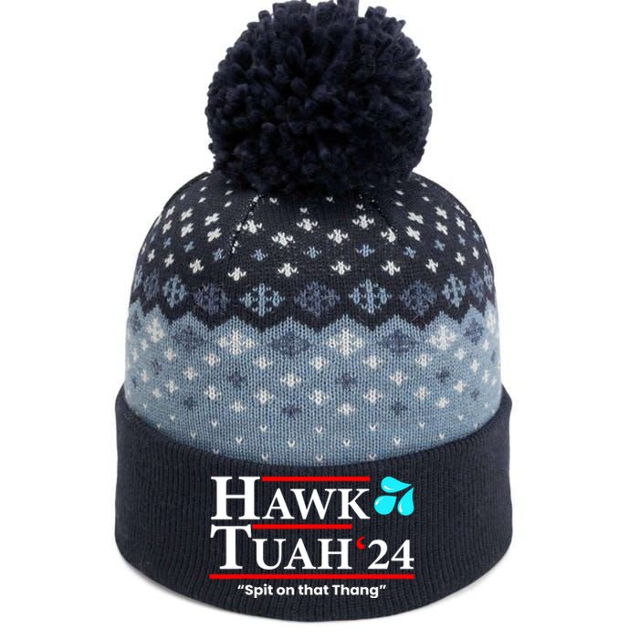 Meme Hawk Tuah 24 Spit On That Thang Gift The Baniff Cuffed Pom Beanie