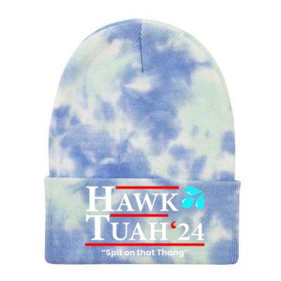 Meme Hawk Tuah 24 Spit On That Thang Gift Tie Dye 12in Knit Beanie