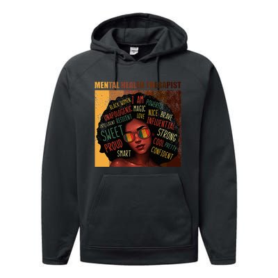 Mental Health Therapist Afro Women Black History Month Performance Fleece Hoodie