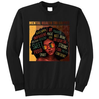 Mental Health Therapist Afro Women Black History Month Sweatshirt