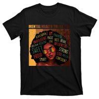 Mental Health Therapist Afro Women Black History Month T-Shirt