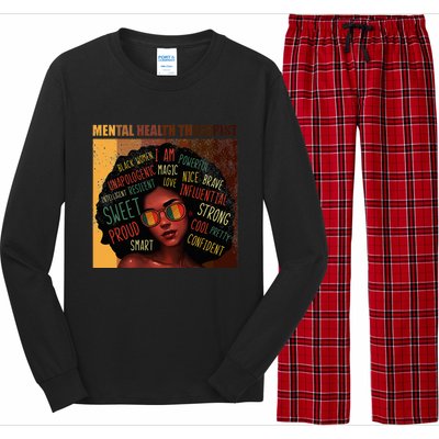 Mental Health Therapist Afro Women Black History Month Long Sleeve Pajama Set