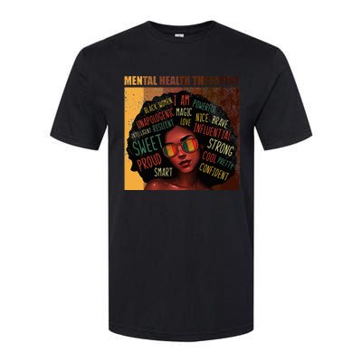 Mental Health Therapist Afro Women Black History Month Softstyle CVC T-Shirt