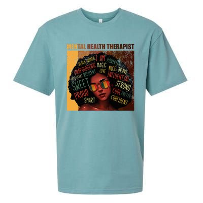 Mental Health Therapist Afro Women Black History Month Sueded Cloud Jersey T-Shirt