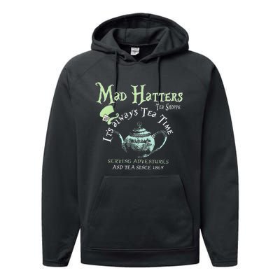 Mad Hatters Tea Shoppe ItS Always Tea Time Performance Fleece Hoodie