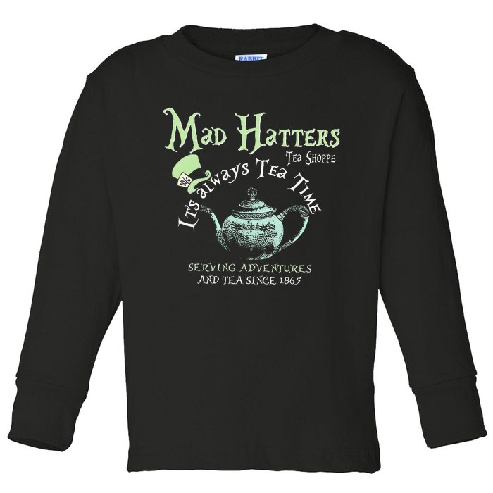 Mad Hatters Tea Shoppe ItS Always Tea Time Toddler Long Sleeve Shirt