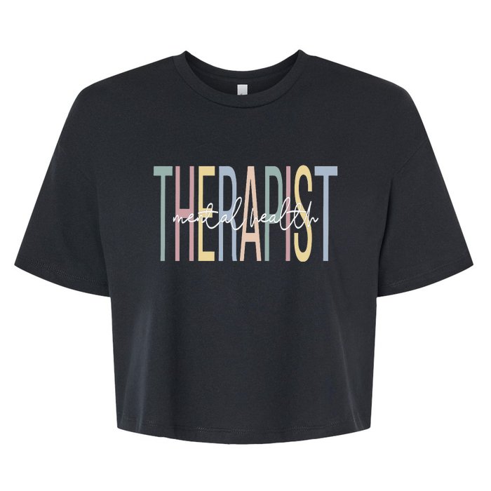 Mental Health Therapist Boho Mental Health Therapy Bella+Canvas Jersey Crop Tee