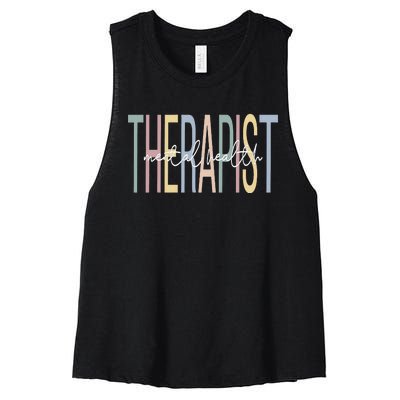 Mental Health Therapist Boho Mental Health Therapy Women's Racerback Cropped Tank