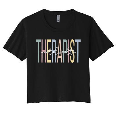 Mental Health Therapist Boho Mental Health Therapy Women's Crop Top Tee