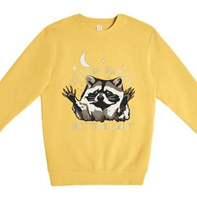 Meme Humor Trash Panda Quirky Unhinged Premium Crewneck Sweatshirt