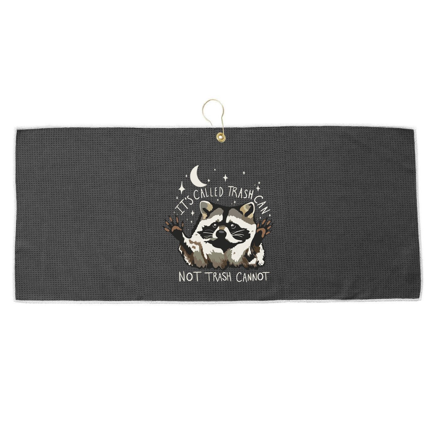 Meme Humor Trash Panda Quirky Unhinged Large Microfiber Waffle Golf Towel