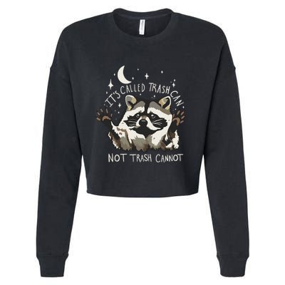 Meme Humor Trash Panda Quirky Unhinged Cropped Pullover Crew