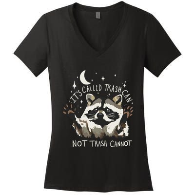 Meme Humor Trash Panda Quirky Unhinged Women's V-Neck T-Shirt