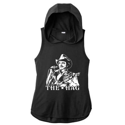 Merle Haggard The Hag Ladies PosiCharge Tri-Blend Wicking Draft Hoodie Tank