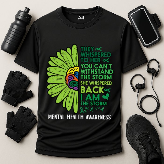Mental Health They Whispered To Her Awareness Cooling Performance Crew T-Shirt
