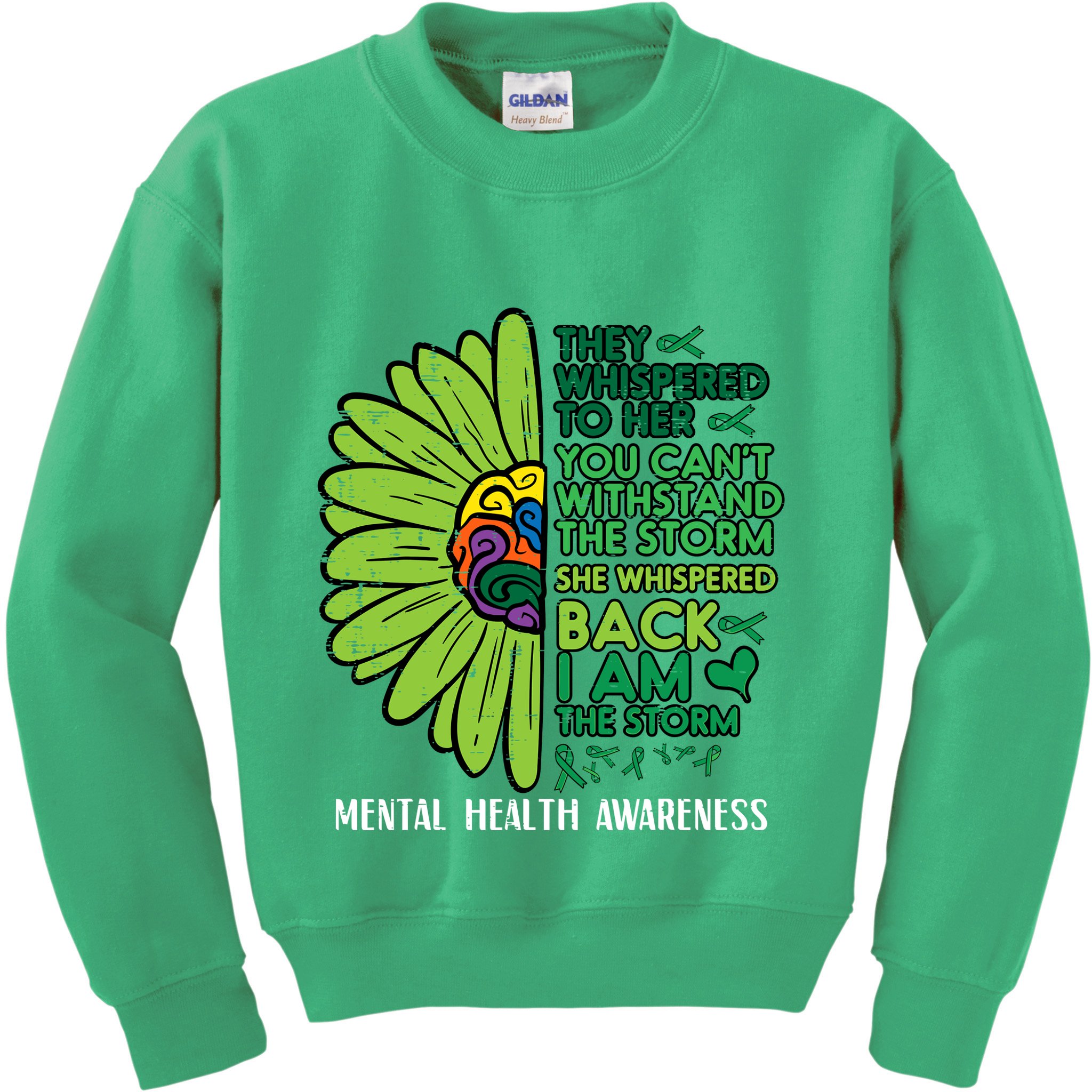 Mental Health They Whispered To Her Awareness Kids Sweatshirt
