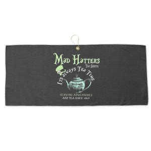 Mad Hatters Tea Shoppe ItS Always Tea Time Large Microfiber Waffle Golf Towel