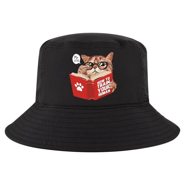 Meow How To Train Your Human Funny Cat Cool Comfort Performance Bucket Hat