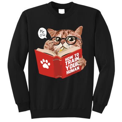 Meow How To Train Your Human Funny Cat Sweatshirt