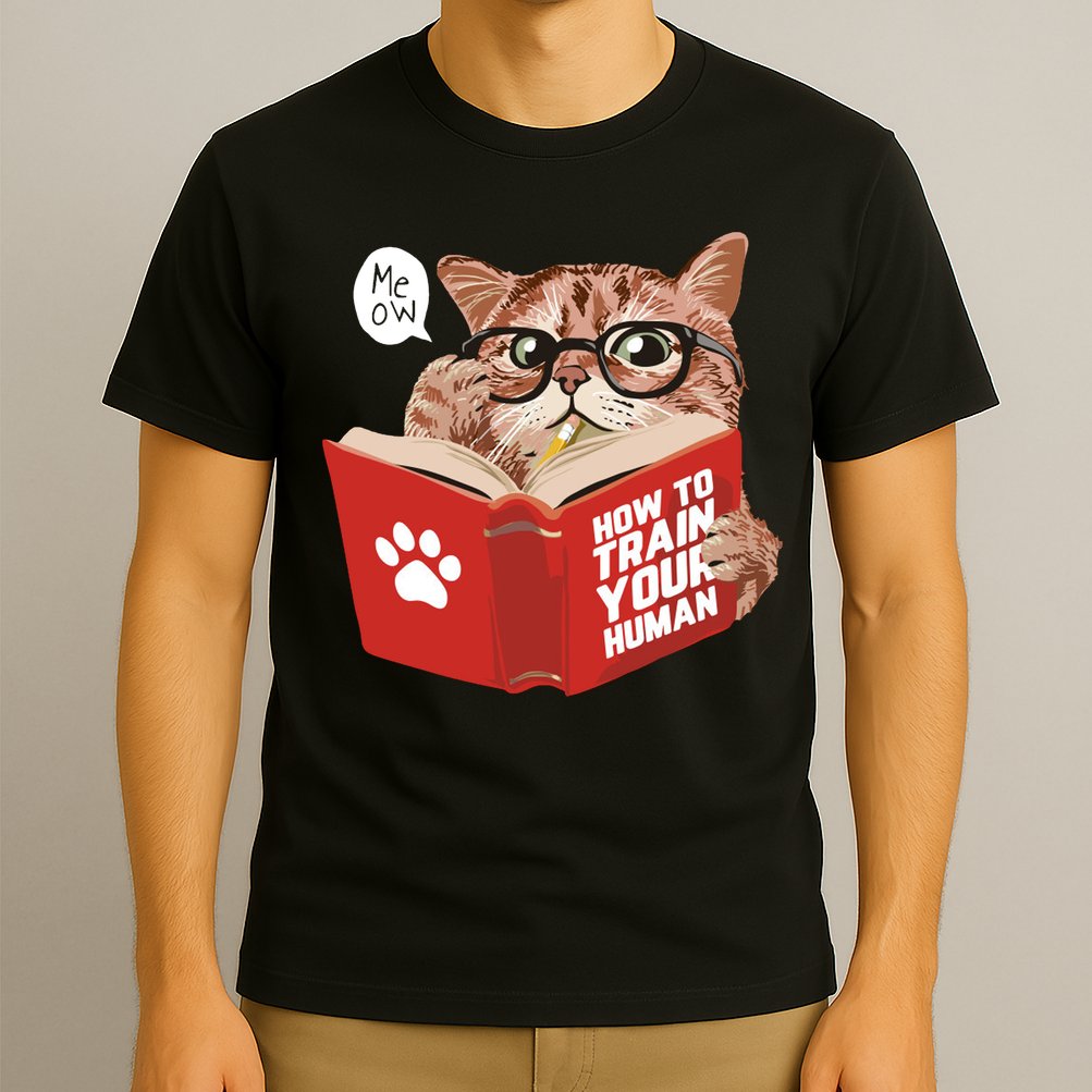 Meow How To Train Your Human Funny Cat T-Shirt
