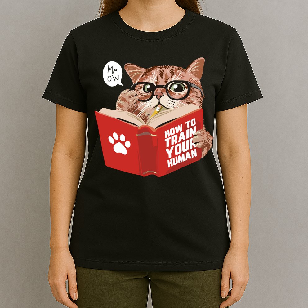 Meow How To Train Your Human Funny Cat T-Shirt