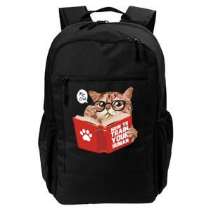 Meow How To Train Your Human Funny Cat Daily Commute Backpack