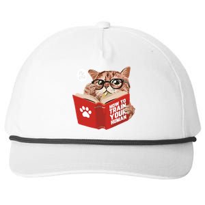 Meow How To Train Your Human Funny Cat Snapback Five-Panel Rope Hat