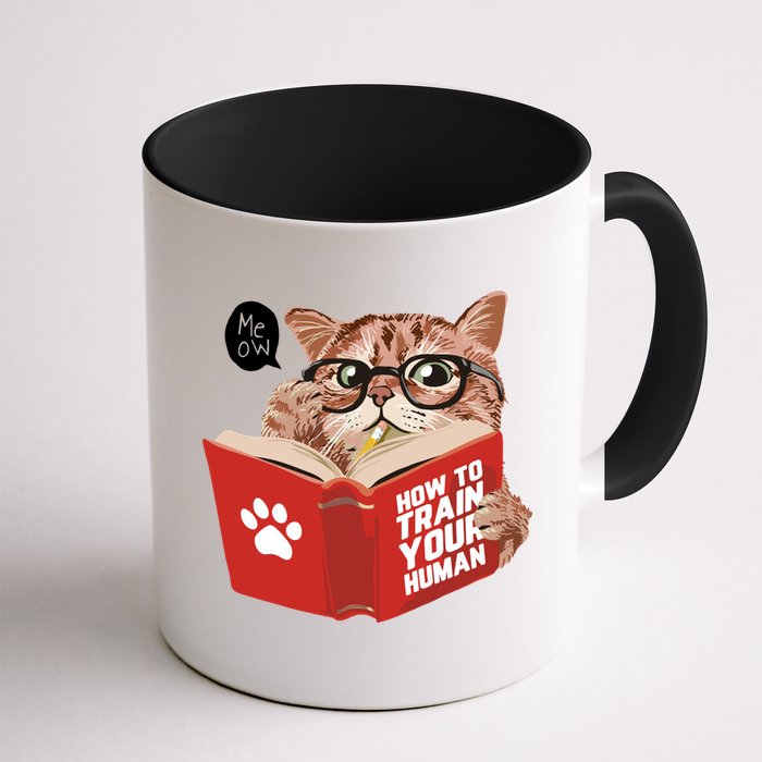 Meow How To Train Your Human Funny Cat Mug