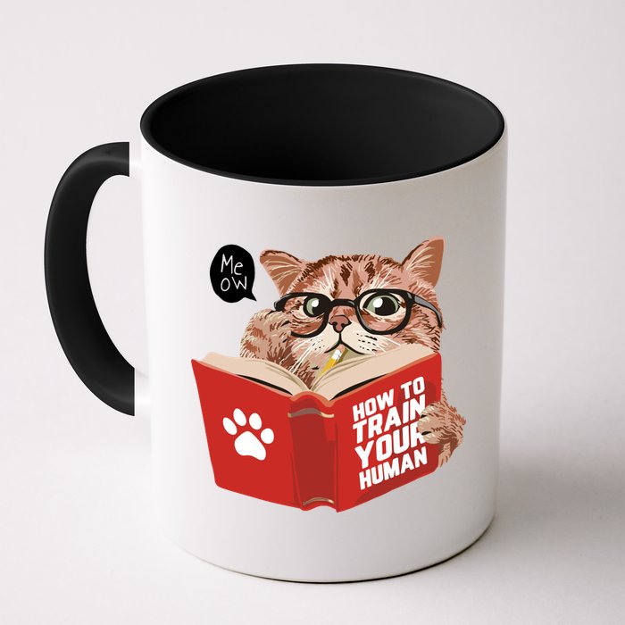 Meow How To Train Your Human Funny Cat Mug