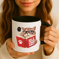 Meow How To Train Your Human Funny Cat Mug