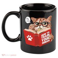 Meow How To Train Your Human Funny Cat 11oz C Handle Ceramic Mug