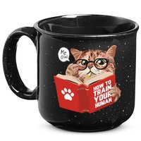 Meow How To Train Your Human Funny Cat 15oz Campfire Ceramic Mug