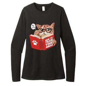 Meow How To Train Your Human Funny Cat Womens CVC Long Sleeve Shirt