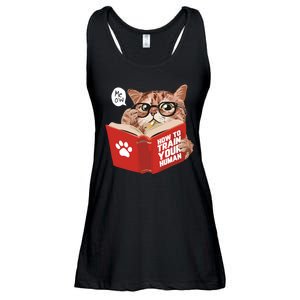 Meow How To Train Your Human Funny Cat Ladies Essential Flowy Tank