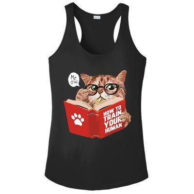 Meow How To Train Your Human Funny Cat Ladies PosiCharge Competitor Racerback Tank