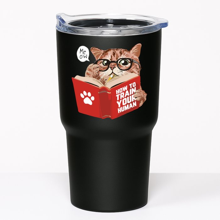 Meow How To Train Your Human Funny Cat Tumbler
