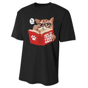 Meow How To Train Your Human Funny Cat Performance Sprint T-Shirt