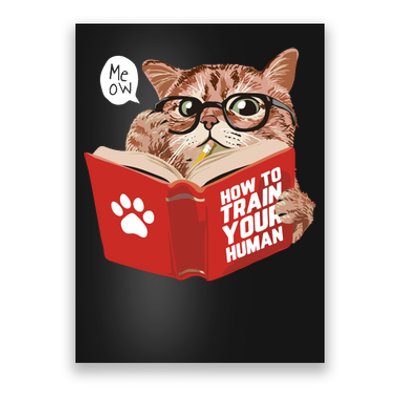 Meow How To Train Your Human Funny Cat Poster