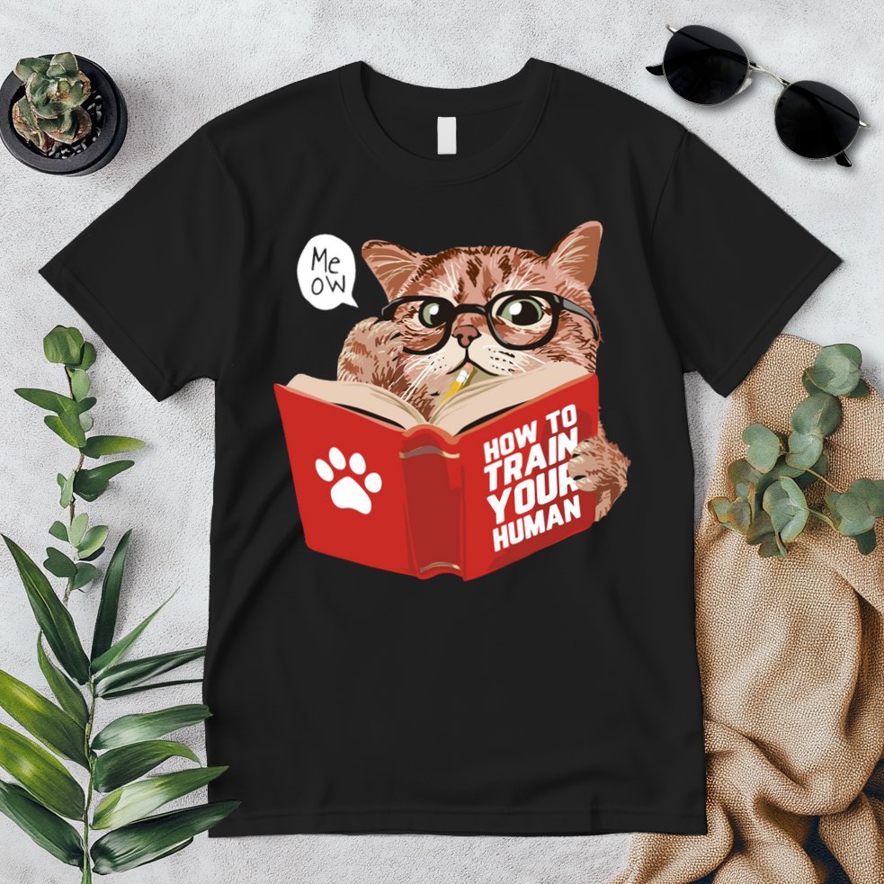 Meow How To Train Your Human Funny Cat Premium T-Shirt