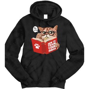 Meow How To Train Your Human Funny Cat Tie Dye Hoodie