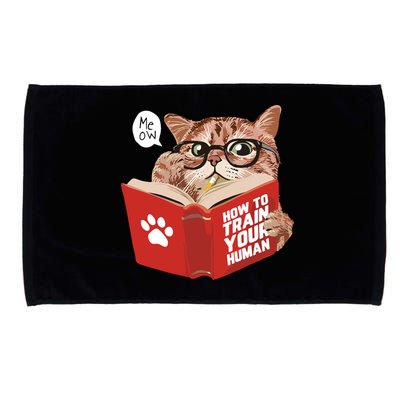 Meow How To Train Your Human Funny Cat Microfiber Hand Towel