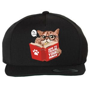 Meow How To Train Your Human Funny Cat Wool Snapback Cap