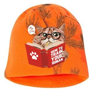 Meow How To Train Your Human Funny Cat Kati - Camo Knit Beanie