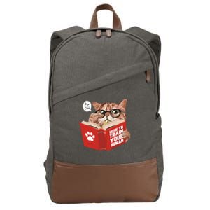 Meow How To Train Your Human Funny Cat Cotton Canvas Backpack